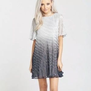 Show Me Your Mumu Jenner Ombré Shift Dress Silver and Black